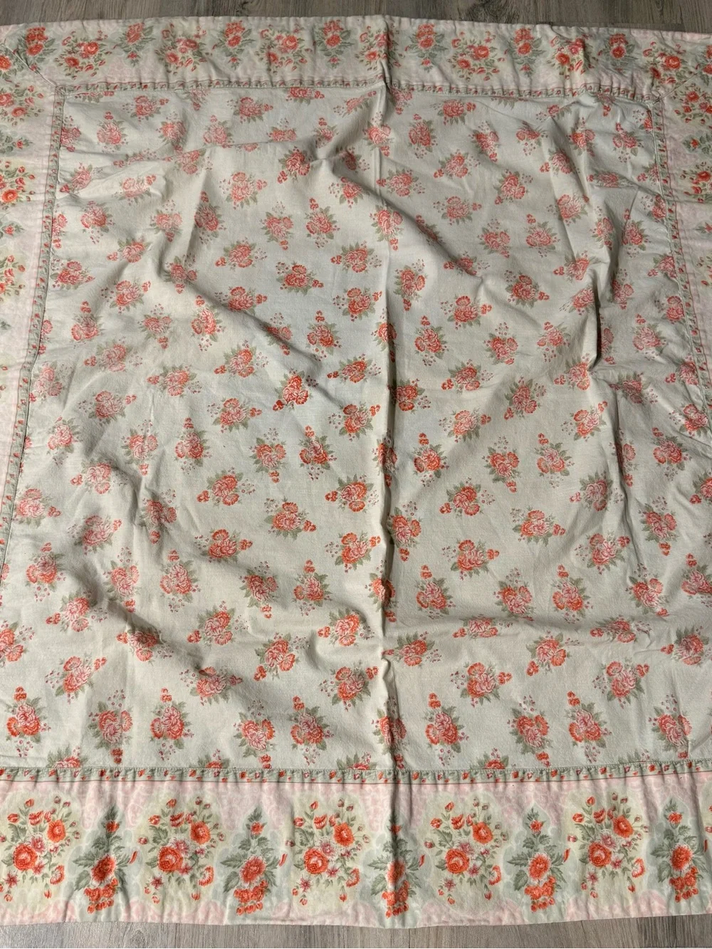 Sweet Shabby Floral Vintage Tablecloth 46